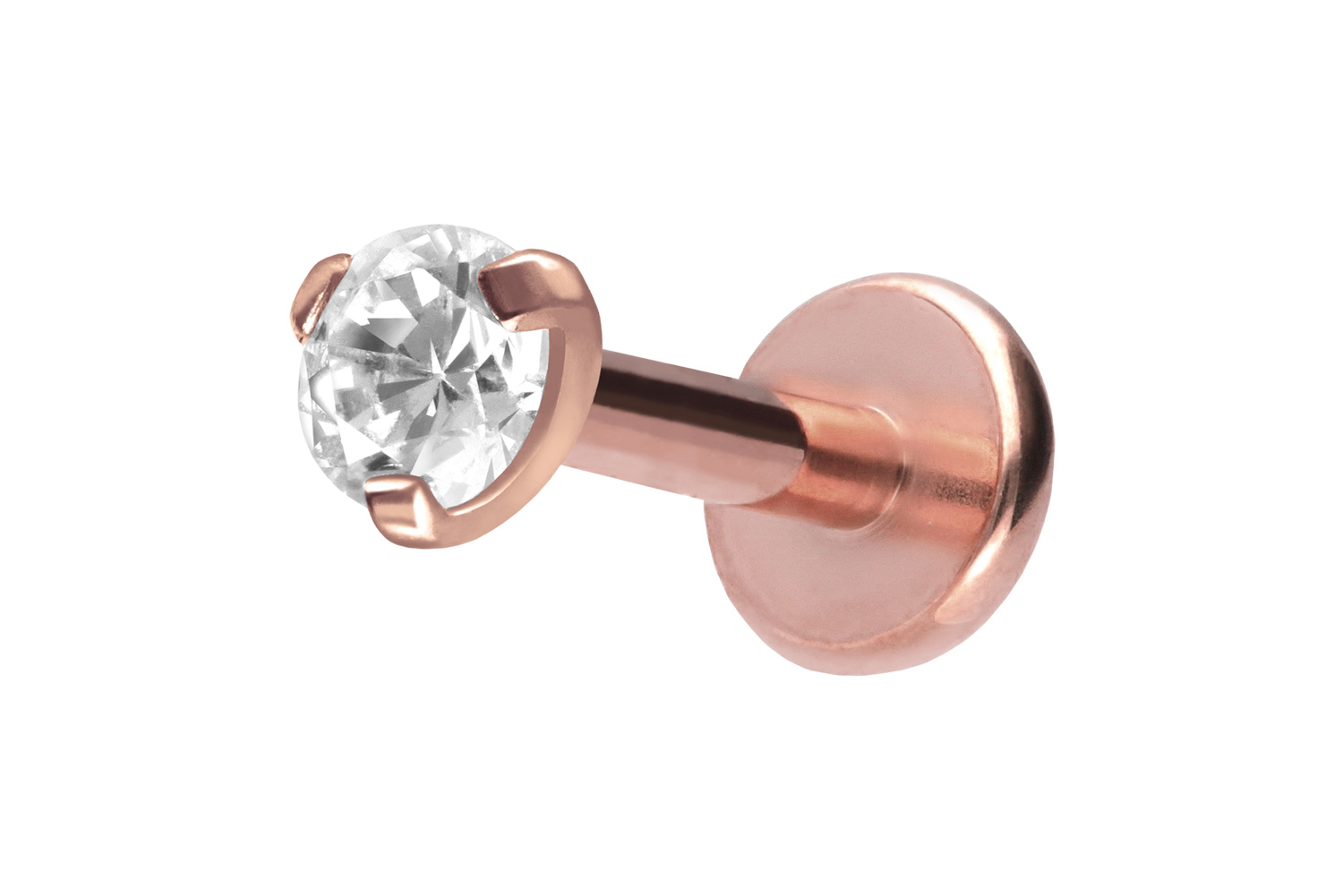 Titan Labret Piercing mit Innengewinde EINGEFASSTER KRISTALL